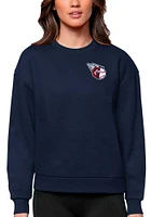 Antigua Cleveland Guardians Womens Navy Blue Victory Crew Sweatshirt