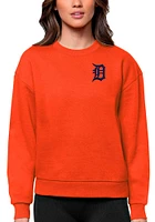 Antigua Detroit Tigers Womens Orange Victory Crew Sweatshirt