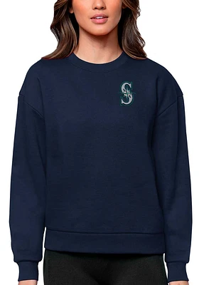 Antigua Seattle Mariners Womens Navy Blue Victory Crew Sweatshirt