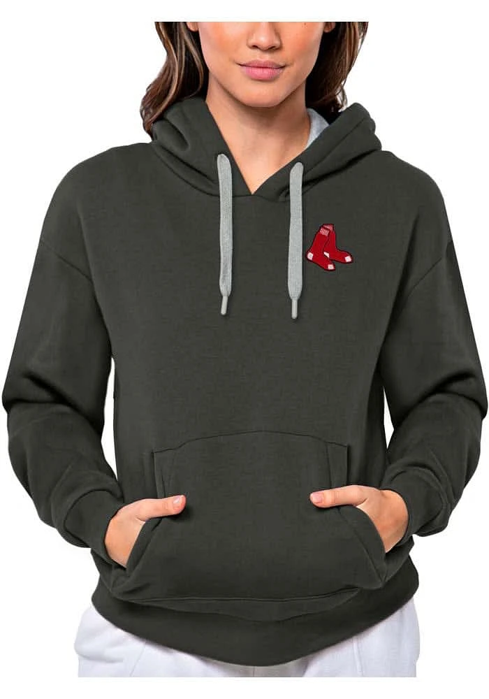 Antigua Boston Red Sox Womens Charcoal Victory Hooded Sweatshirt