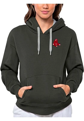 Antigua Boston Red Sox Womens Charcoal Victory Hooded Sweatshirt