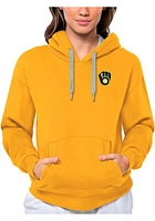 Antigua Milwaukee Brewers Womens Gold Victory Hooded Sweatshirt