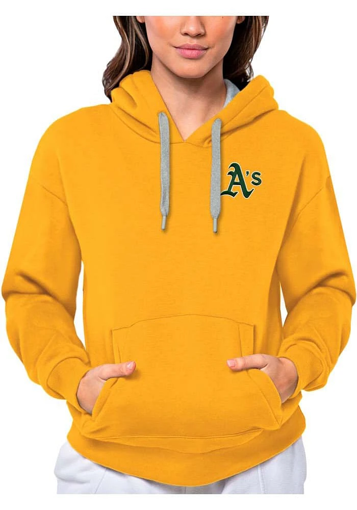Antigua Oakland Athletics Womens Gold Victory Hooded Sweatshirt