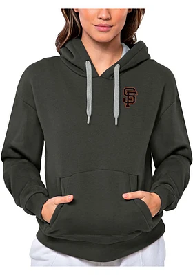 Antigua San Francisco Giants Womens Charcoal Victory Hooded Sweatshirt