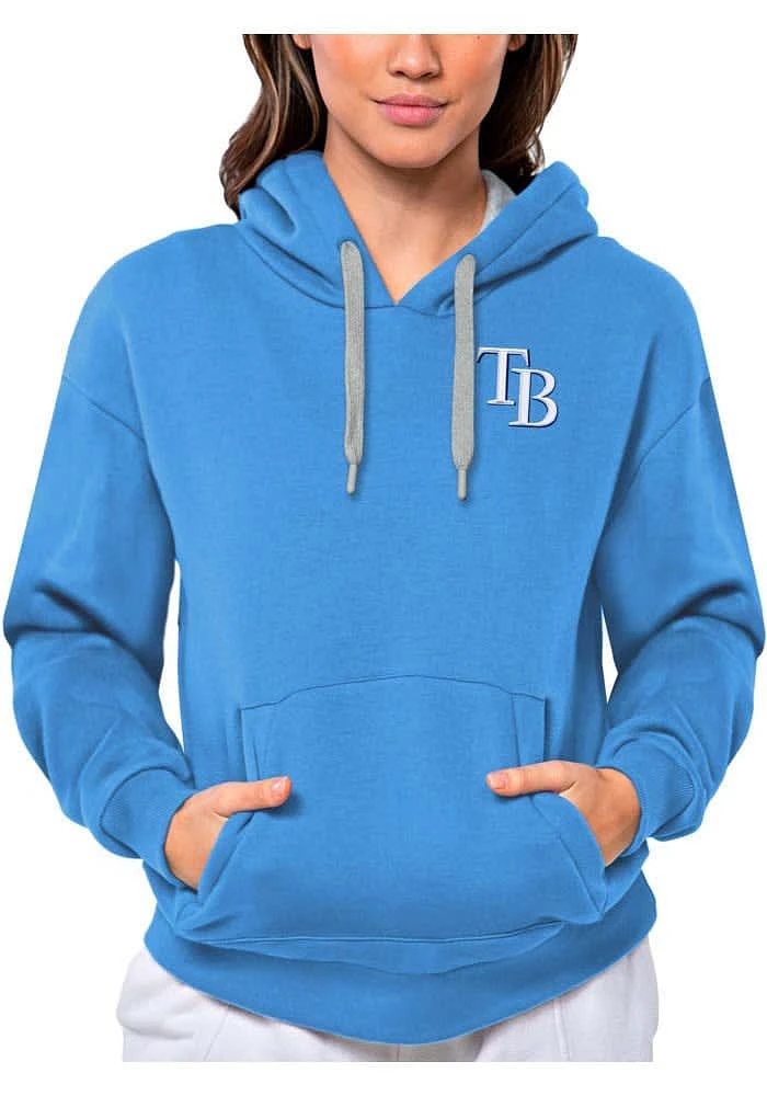 Antigua Tampa Bay Rays Womens Blue Victory Hooded Sweatshirt