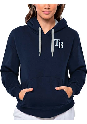 Antigua Tampa Bay Rays Womens Navy Blue Victory Hooded Sweatshirt