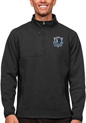Antigua Dallas Mavericks Mens Black Course Long Sleeve Qtr Zip Pullover