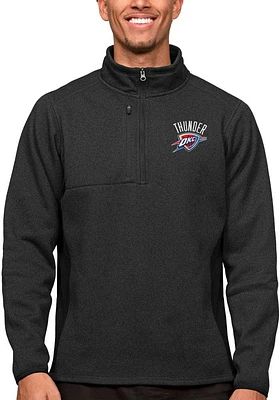 Antigua Oklahoma City Thunder Mens Black Course Long Sleeve Qtr Zip Pullover