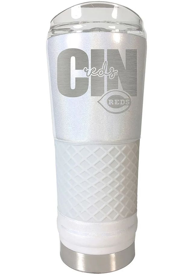 Cincinnati Reds 24 oz Opal Stainless Steel Tumbler - White