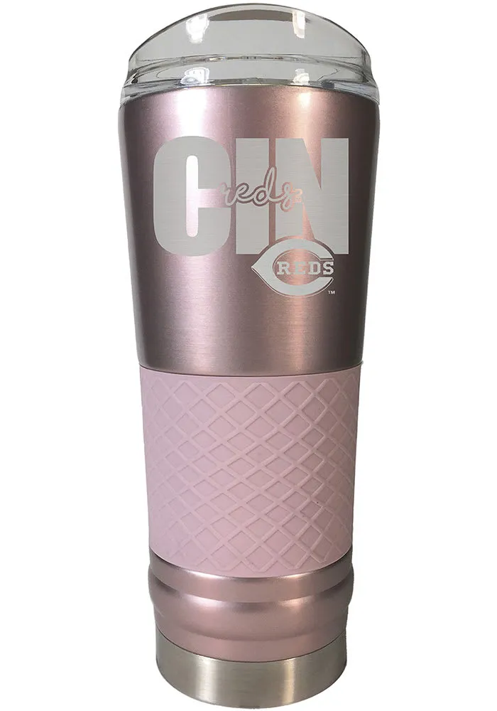 Cincinnati Reds 24 oz Rose Stainless Steel Tumbler - Pink