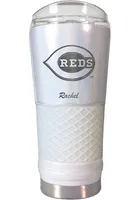 Cincinnati Reds Personalized 24 oz Opal Stainless Steel Tumbler - White