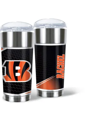 Cincinnati Bengals Personalized 24 oz Eagle Stainless Steel Tumbler - Orange