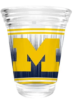Michigan Wolverines 2oz Round Shot Shot Glass