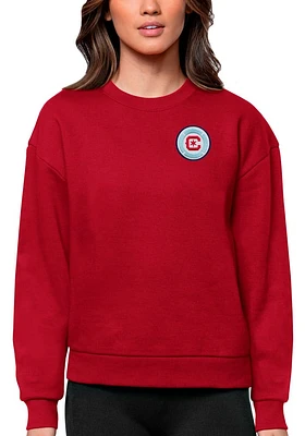 Antigua Chicago Fire Womens Red Victory Crew Sweatshirt