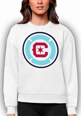 Antigua Chicago Fire Womens Full Front Victory Crew Sweatshirt
