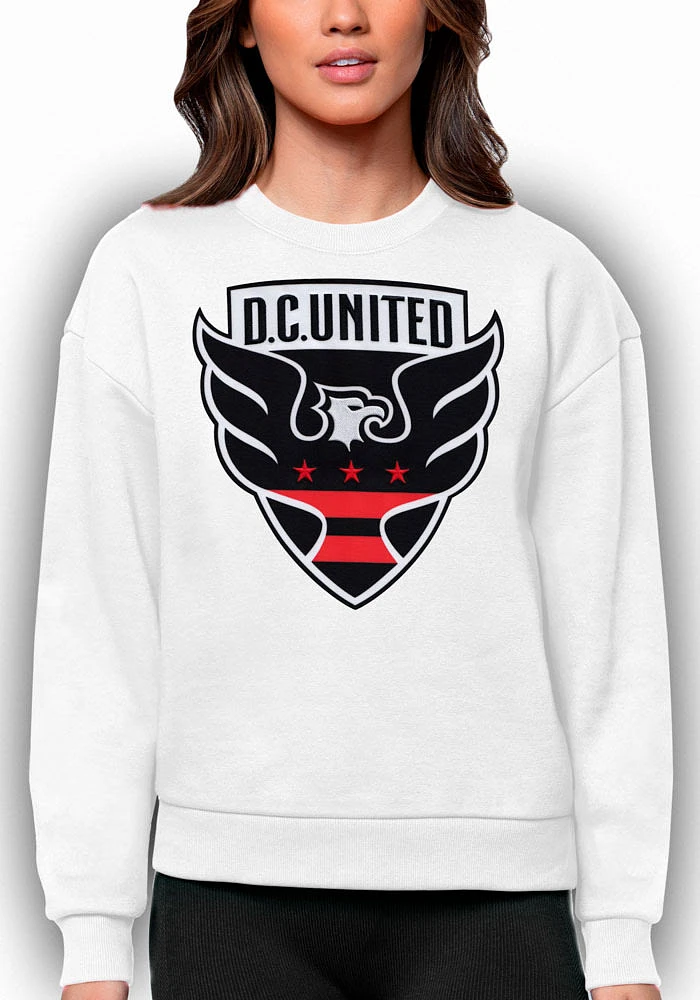 Antigua DC United Womens Full Front Victory Crew Sweatshirt