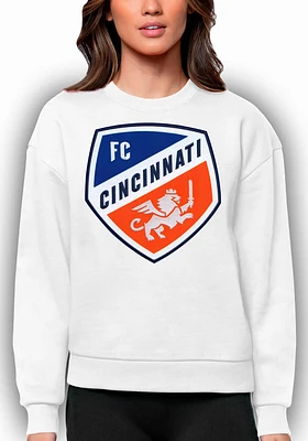 Antigua FC Cincinnati Womens Full Front Victory Crew Sweatshirt