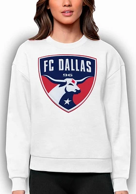 Antigua FC Dallas Womens Full Front Victory Crew Sweatshirt