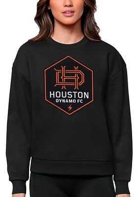 Antigua Houston Dynamo Womens Black Full Front Victory Crew Sweatshirt