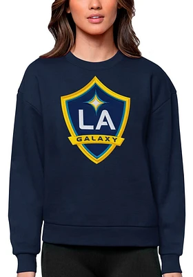 Antigua LA Galaxy Womens Navy Blue Full Front Victory Crew Sweatshirt
