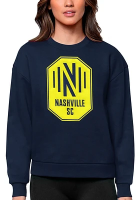 Antigua Nashville SC Womens Navy Blue Full Front Victory Crew Sweatshirt