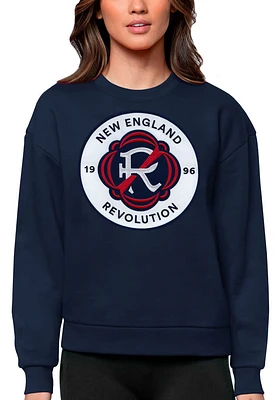Antigua New England Revolution Womens Navy Blue Full Front Victory Crew Sweatshirt