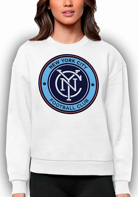 Antigua New York City FC Womens Full Front Victory Crew Sweatshirt