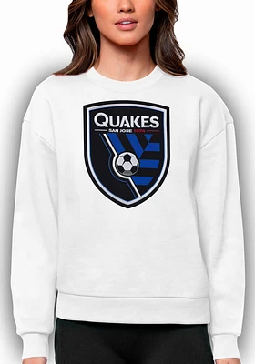 Antigua San Jose Earthquakes Womens Full Front Victory Crew Sweatshirt