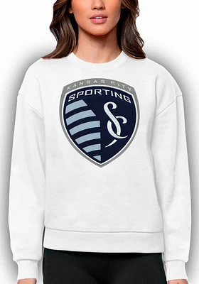 Antigua Sporting Kansas City Womens Full Front Victory Crew Sweatshirt