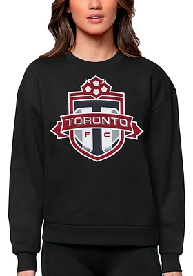 Antigua Toronto FC Womens Black Full Front Victory Crew Sweatshirt