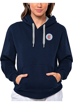 Antigua Chicago Fire Womens Navy Blue Victory Hooded Sweatshirt