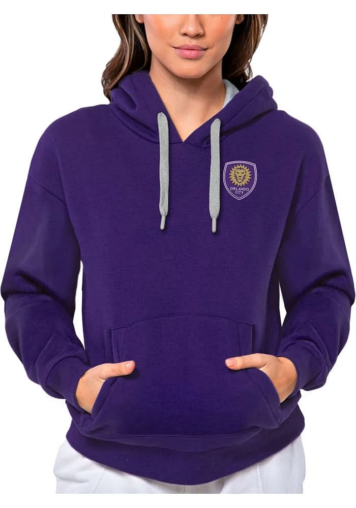 Antigua Orlando City SC Womens Purple Victory Hooded Sweatshirt