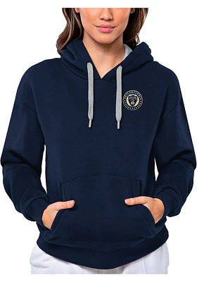 Antigua Philadelphia Union Womens Navy Blue Victory Hooded Sweatshirt
