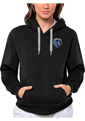 Antigua Sporting Kansas City Womens Black Victory Hooded Sweatshirt