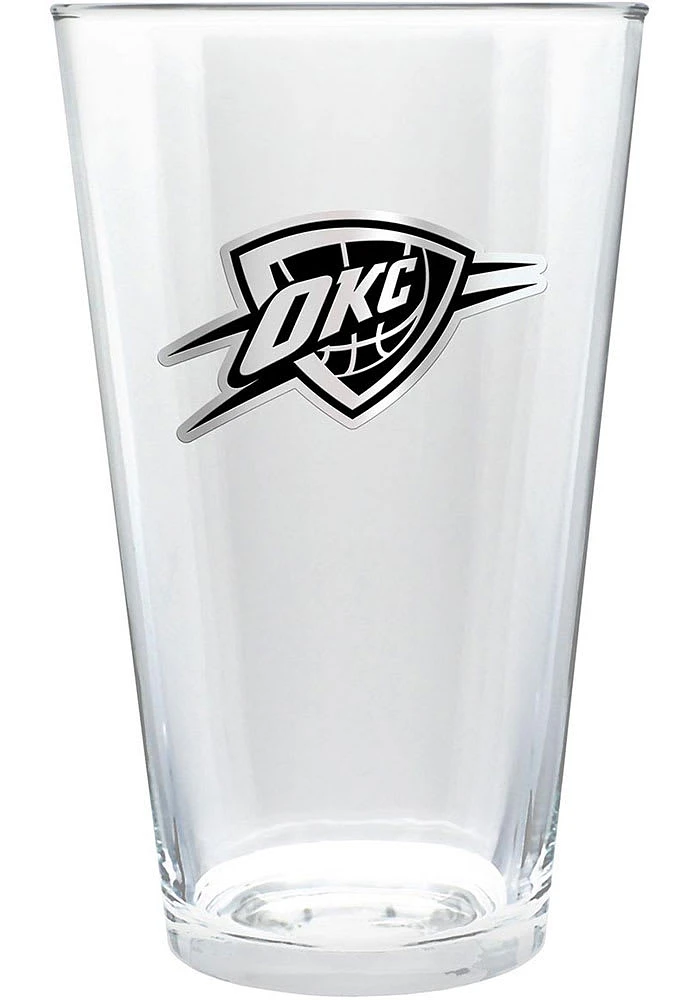 Oklahoma City Thunder 16oz Stealth Metal Emblem Pint Glass - Grey