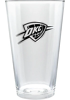 Oklahoma City Thunder 16oz Stealth Metal Emblem Pint Glass - Grey