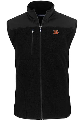 Cutter and Buck Cincinnati Bengals Big Tall Black Cascade Sherpa Mens Vest