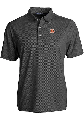 Cutter and Buck Cincinnati Bengals Mens Pike Symmetry Short Sleeve Polo