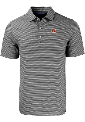 Cutter and Buck Cincinnati Bengals Mens Forge Double Stripe Short Sleeve Polo