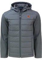 Cutter and Buck Cincinnati Bengals Mens Grey Evoke Hood Heavyweight Jacket