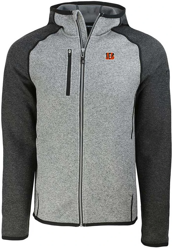 Cutter and Buck Cincinnati Bengals Mens Grey Mainsail Light Weight Jacket