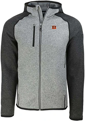 Cutter and Buck Cincinnati Bengals Mens Grey Mainsail Light Weight Jacket