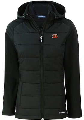 Cutter and Buck Cincinnati Bengals Womens Evoke Hood Heavy Weight Jacket