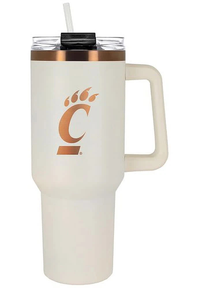 Cincinnati Bearcats 40oz Cream + Copper Stainless Steel Tumbler - White