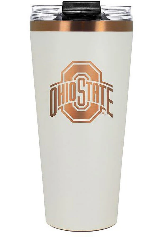 Ohio State Buckeyes 32oz Cream + Copper Stainless Steel Tumbler - White