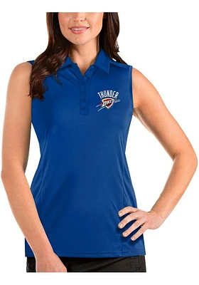 Antigua Oklahoma City Thunder Womens Sleeveless Tribute Polo Shirt