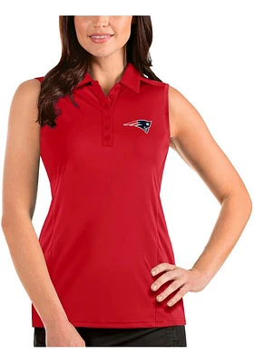 Antigua New England Patriots Womens Sleeveless Tribute Polo Shirt