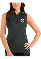 Antigua Pittsburgh Steelers Womens Sleeveless Tribute Polo Shirt
