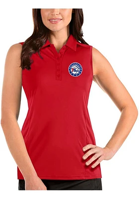 Antigua Philadelphia 76ers Womens Sleeveless Tribute Polo Shirt