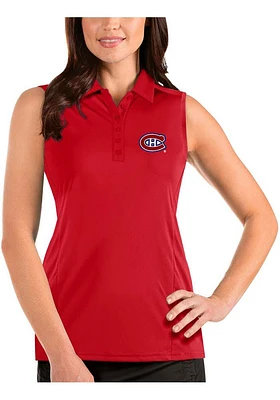 Antigua Montreal Canadiens Womens Sleeveless Tribute Polo Shirt